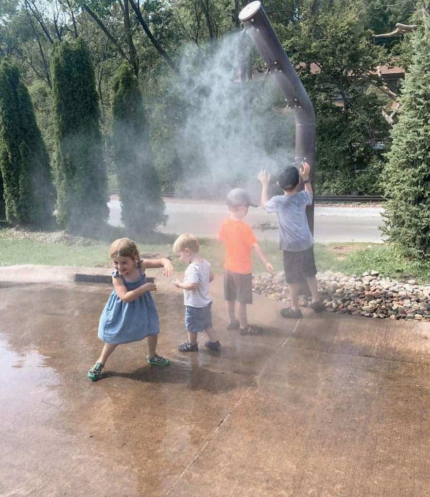 Children at splash pad