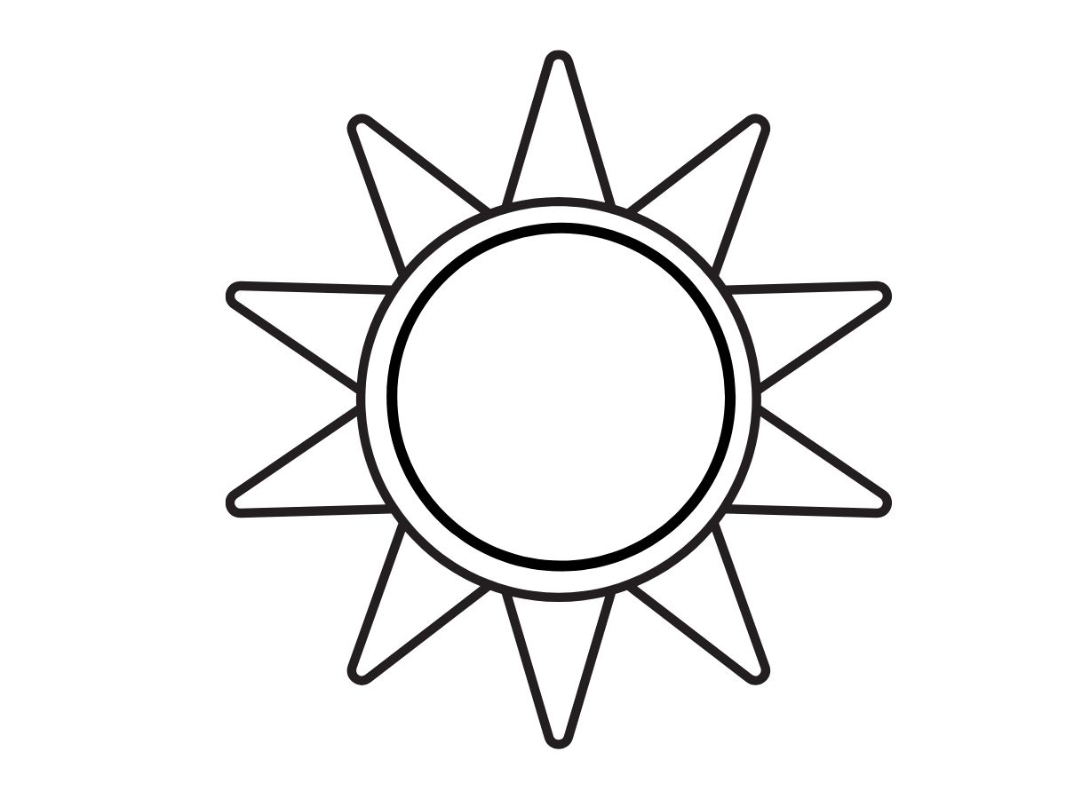 Sun suncatcher printable template.