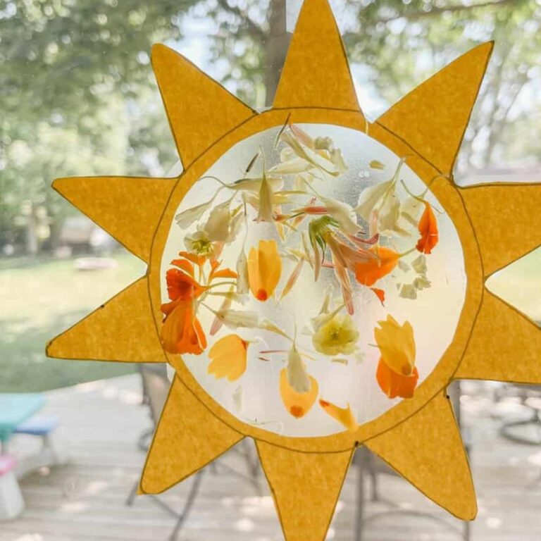 Sun suncatcher hanging in window