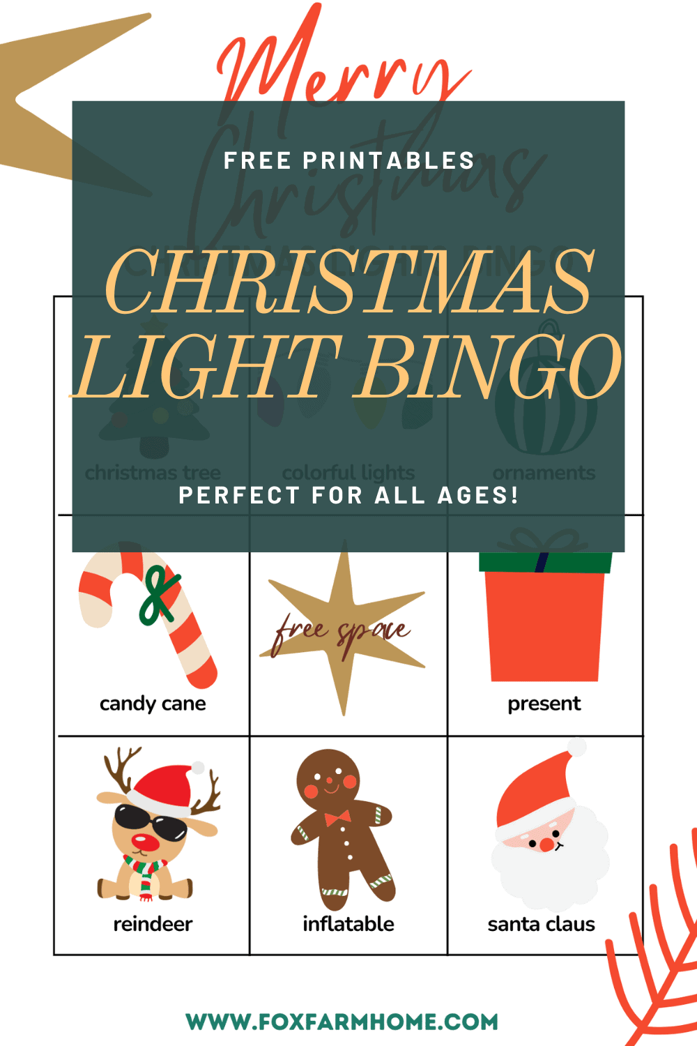 Christmas Lights Bingo With Free Printable Cards Fox Farm Home