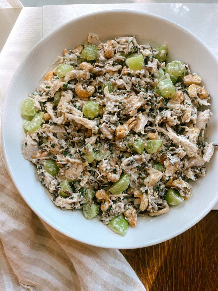 Wild Rice Chicken Salad with Grapes and Cashews