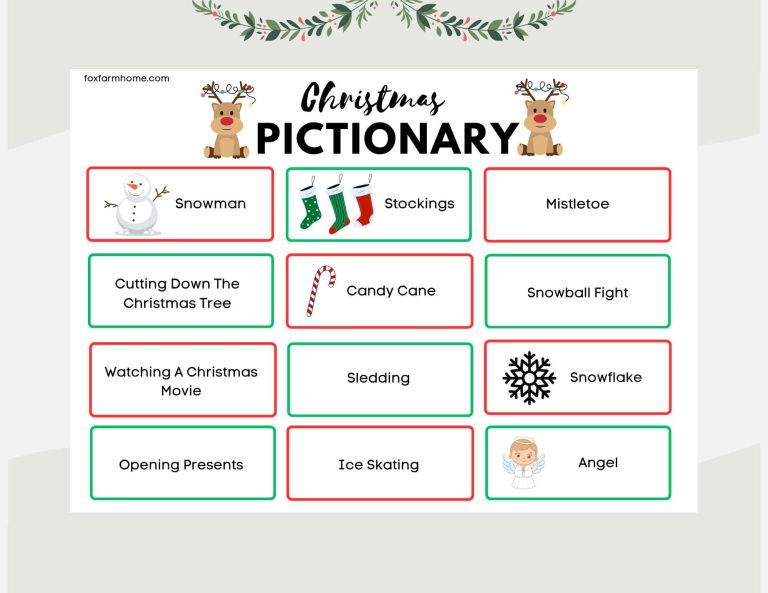 Christmas Pictionary Game For Families-Free Printable