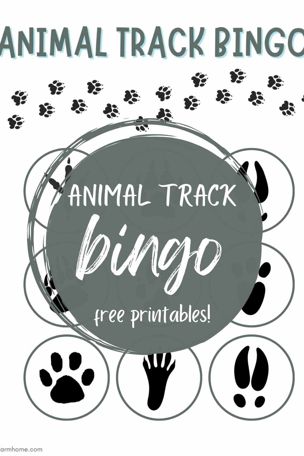 Animal Tracks Bingo Game For Kids Free Printables Fox Farm Home