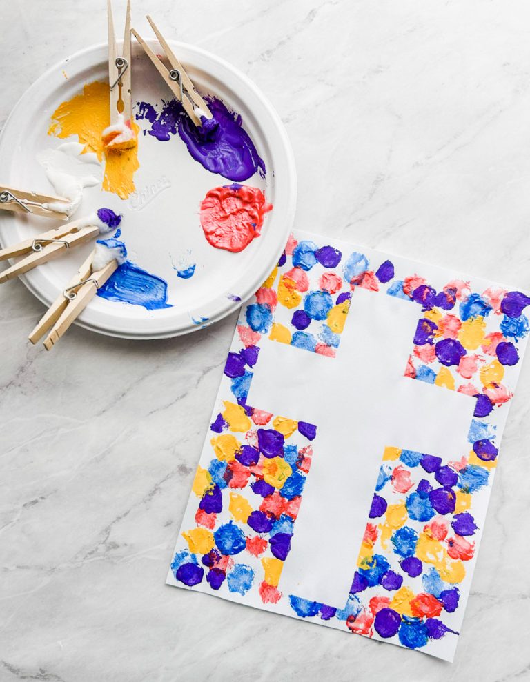 Easter Cross Craft For Kids- Free Printable Cross Template