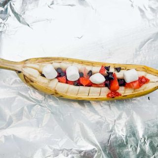 banana boat with toppings