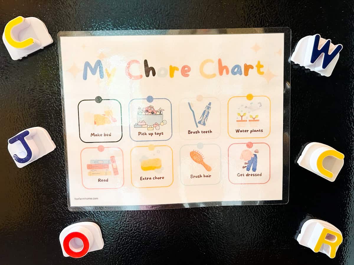 Picture Chore Chart For Preschoolers | Free Printable - Fox Farm Home