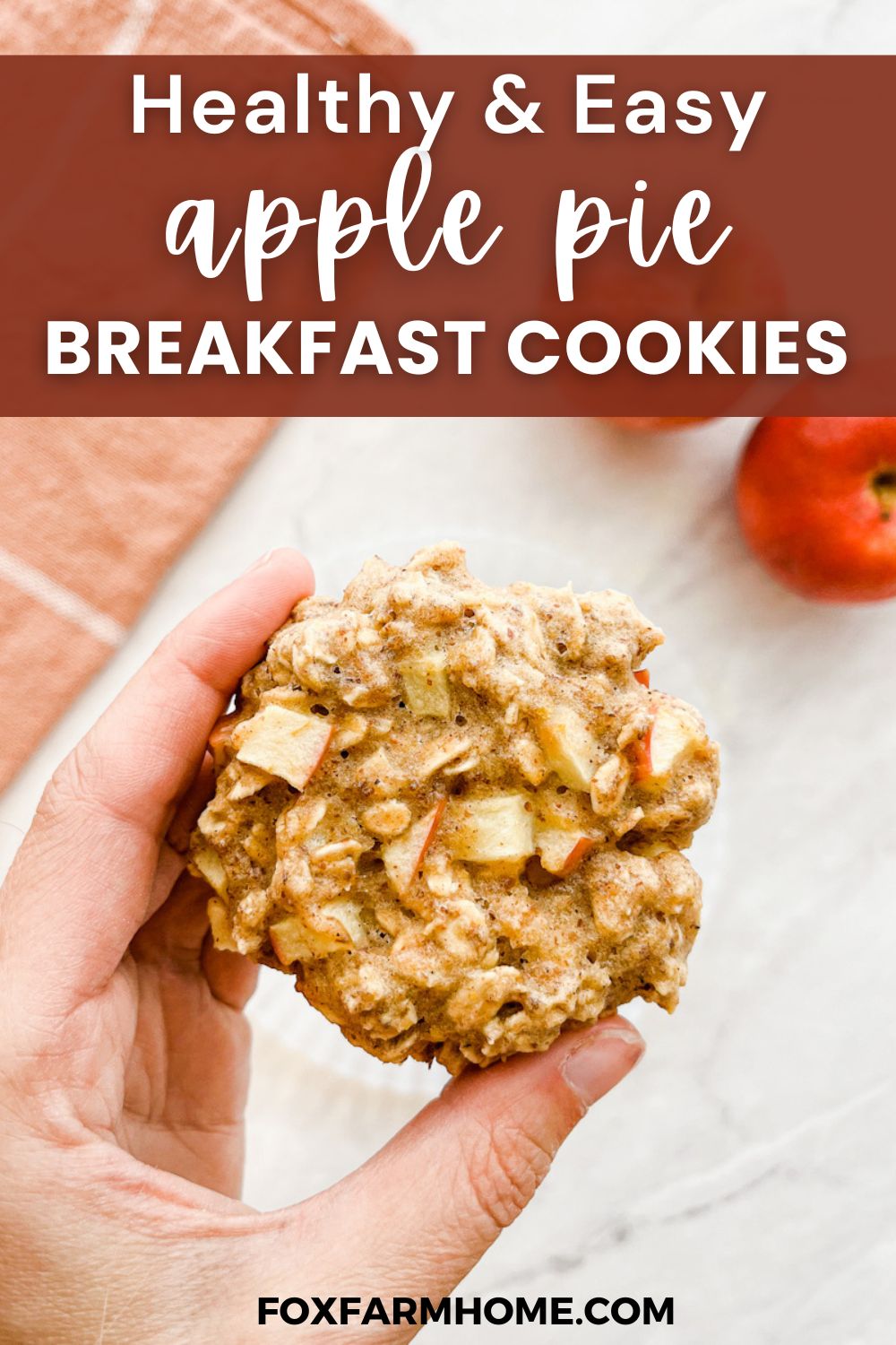 Healthy and easy apple pie breakfast cookies pinterest pin.
