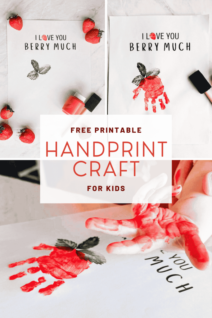 pinterest pin for free printable handprint craft for kids