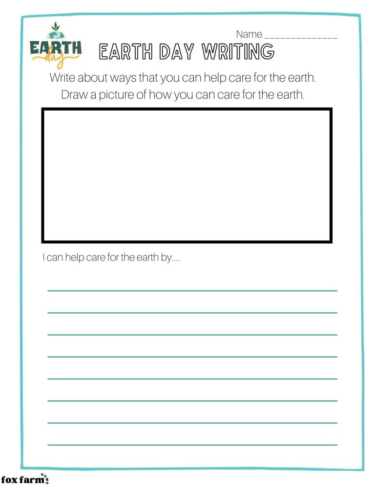 Earth Day writing worksheet