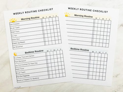 Free Printable Daily Routine Chart For Kids - Fox Farm Home