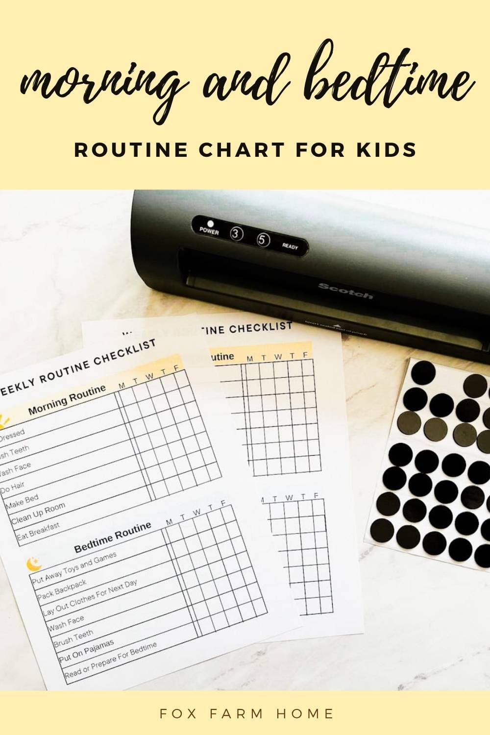 Free Printable Daily Routine Chart For Kids - Fox Farm Home