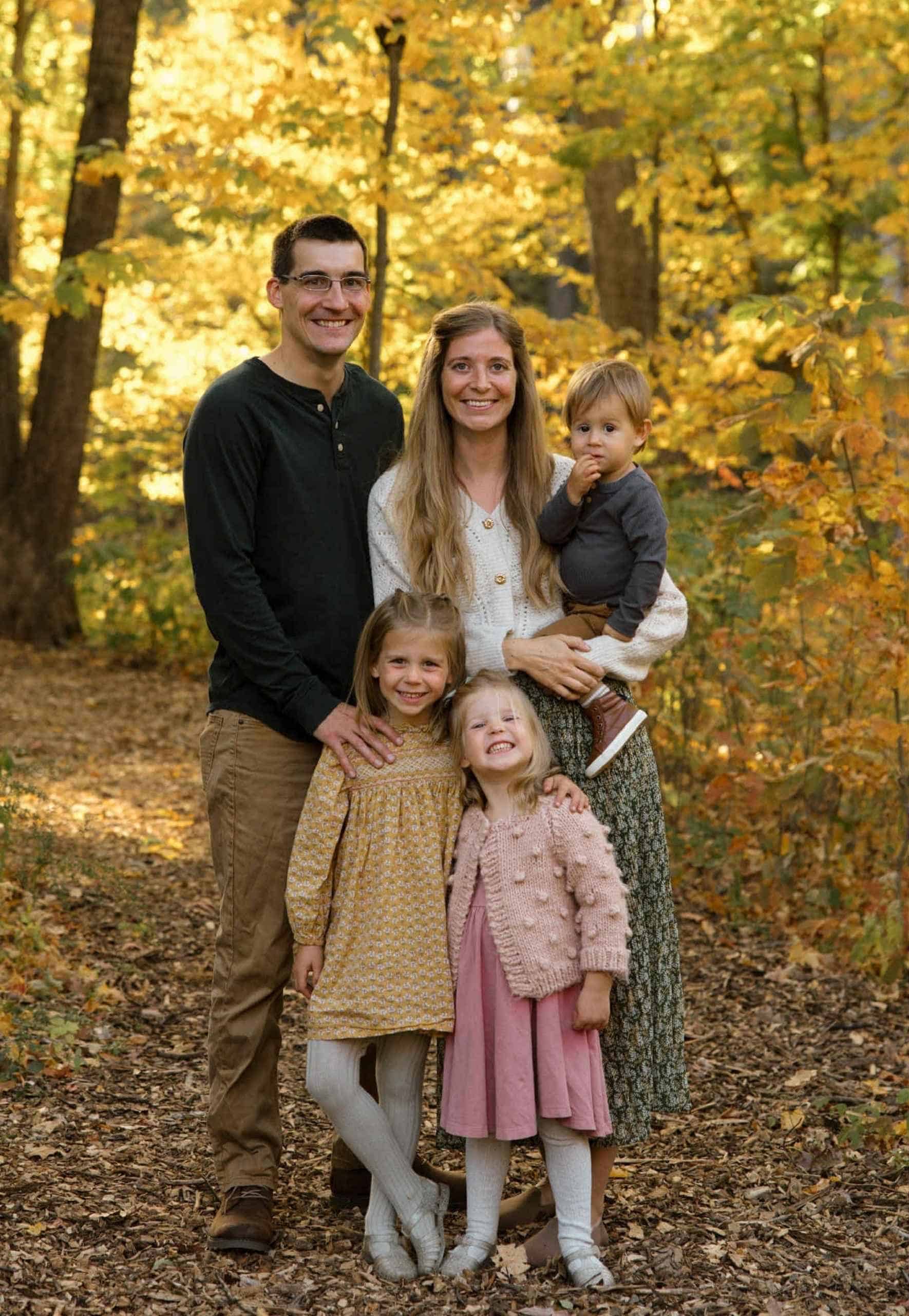 Emily with her husband and kids