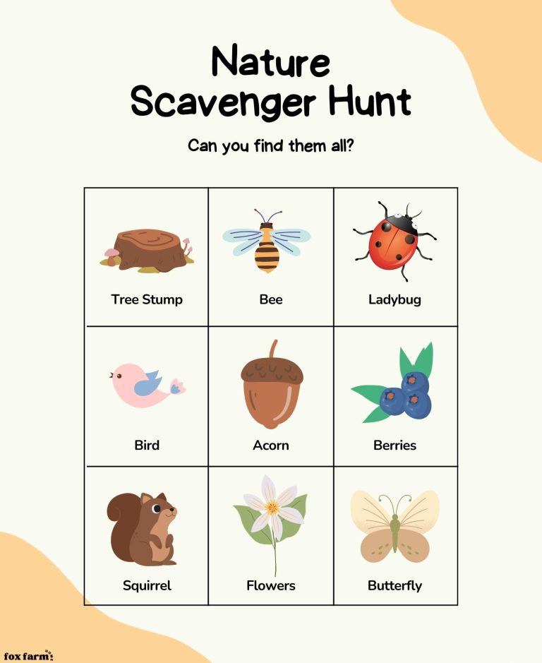 nature scavenger hunt printable