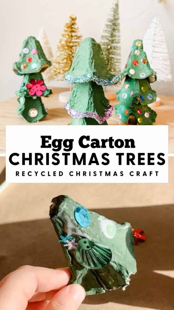 pinterest pin for egg carton christmas trees recycled christmas craft