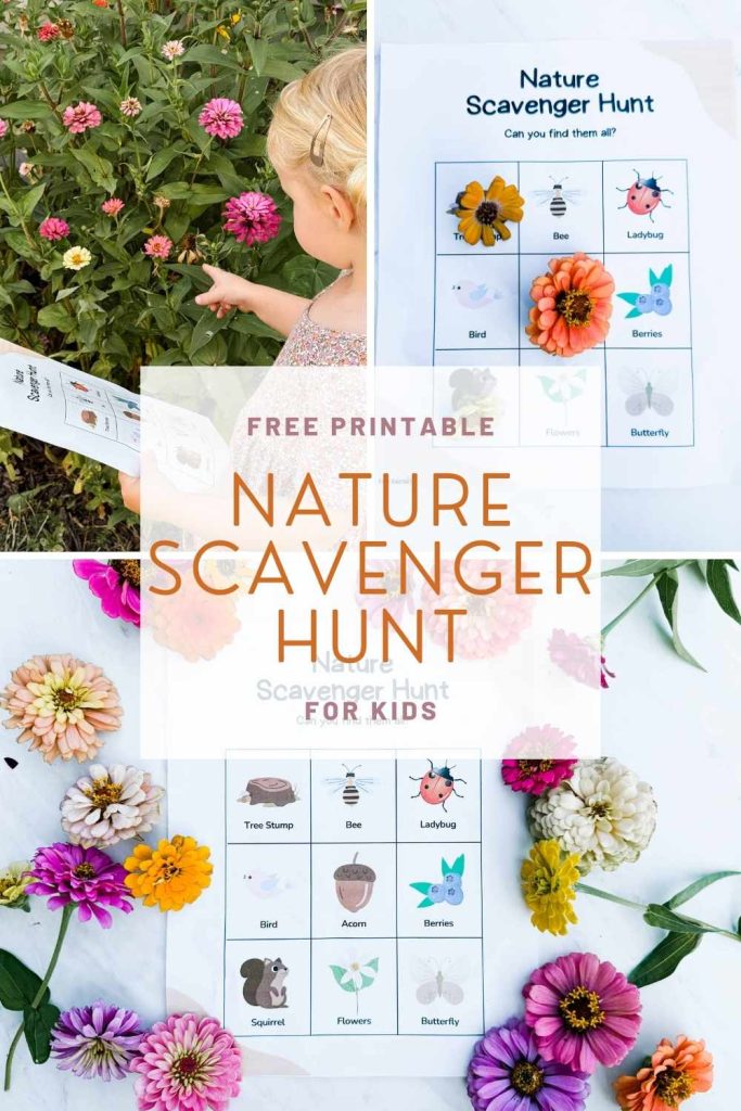 Pinterest pin for nature scavenger hunt