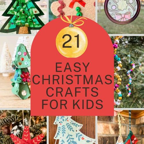Pinterest pin for 21 easy Christmas crafts for kids