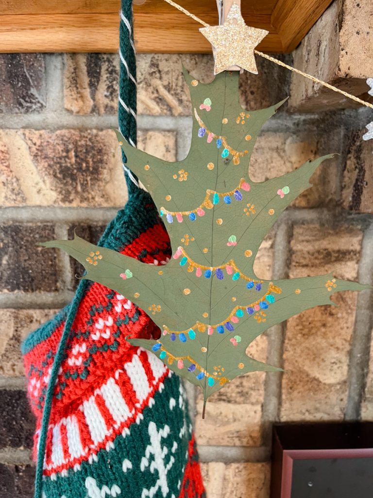Leaf Painting Christmas Tree Craft