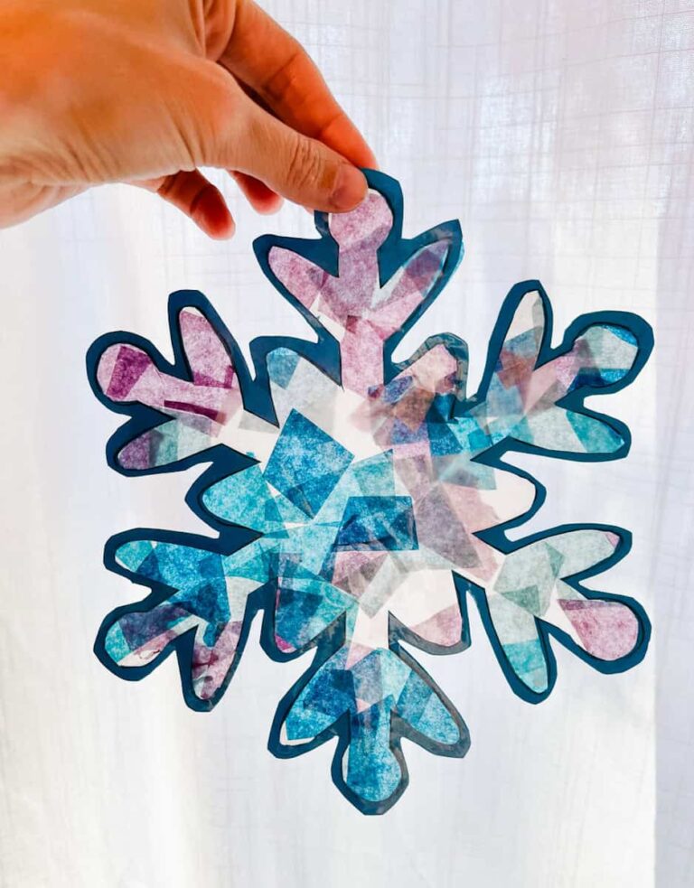 Snowflake Suncatcher Craft For Winter