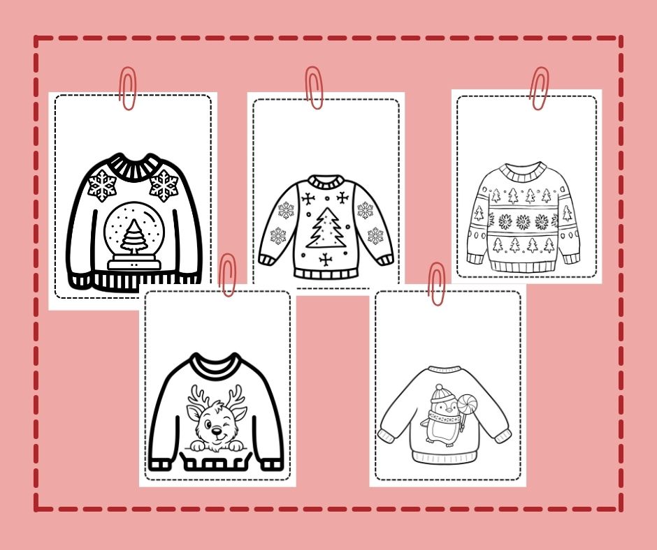 picture of 5 of the 9 sweater templates