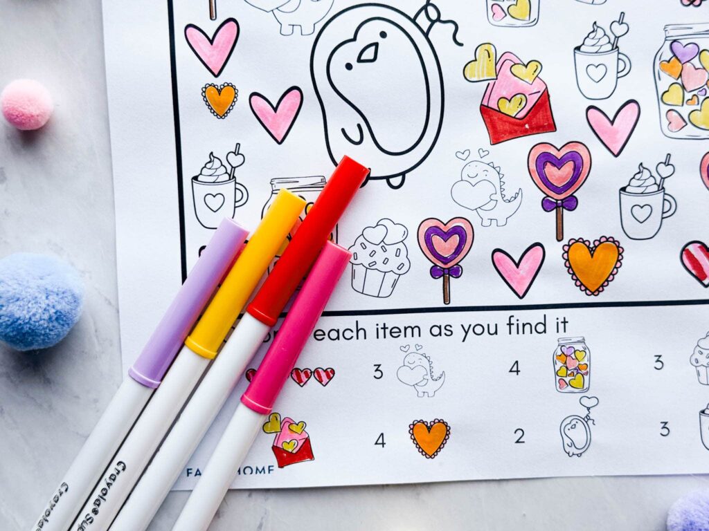 photo close up of the answer key with markers next to it