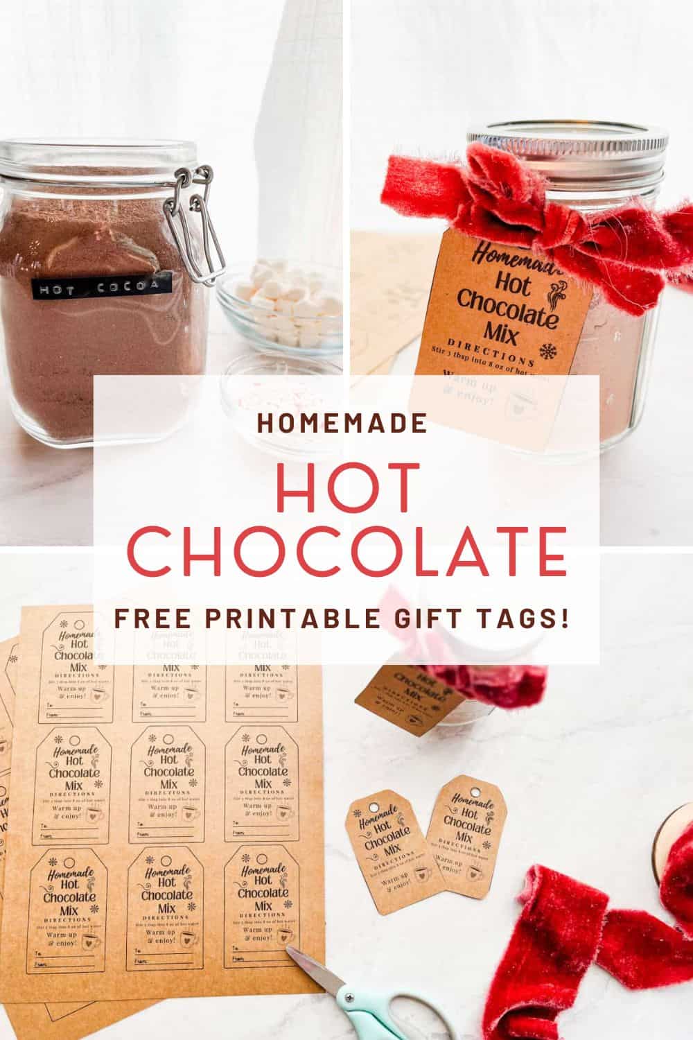 Hot cocoa gift tag pinterest pin.