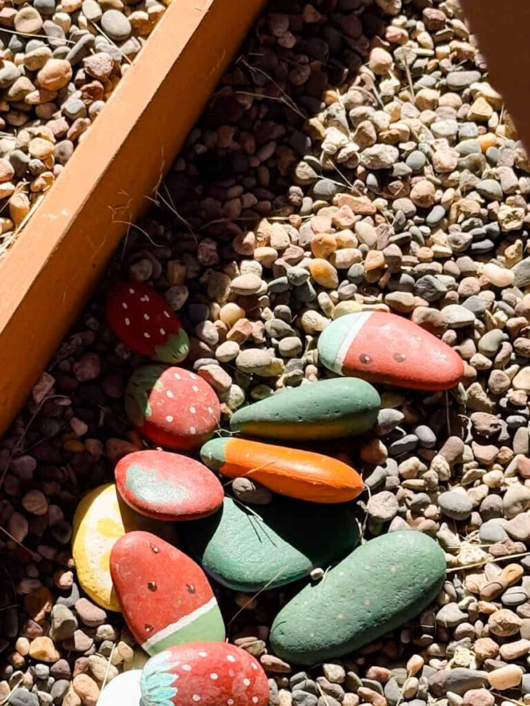 rocks in play garden outside