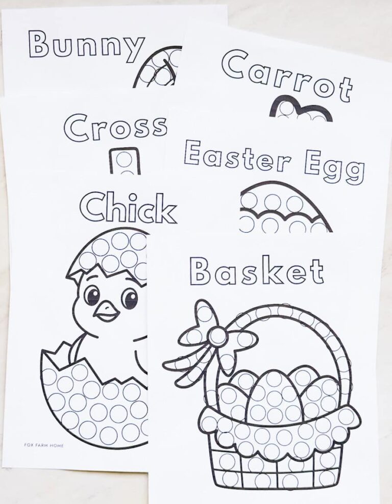 photo of dot marker pages laying on table