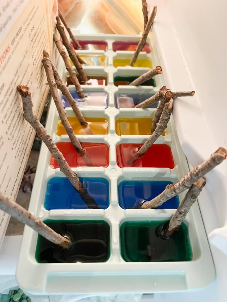ice cube paints in freezer