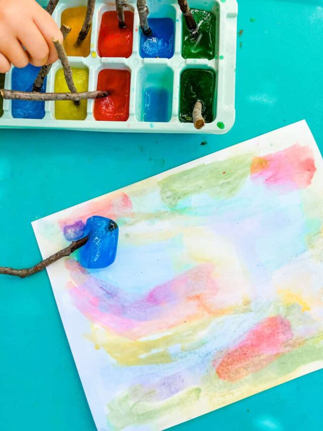 Painting with Ice Cubes - Fox Farm Home