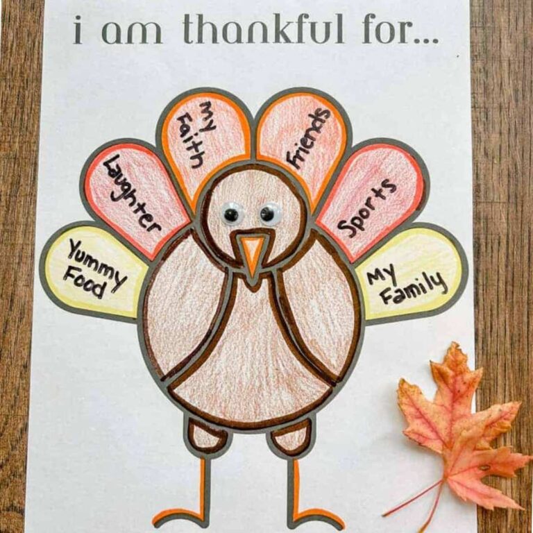 completed i am thankful for turkey sitting on table.