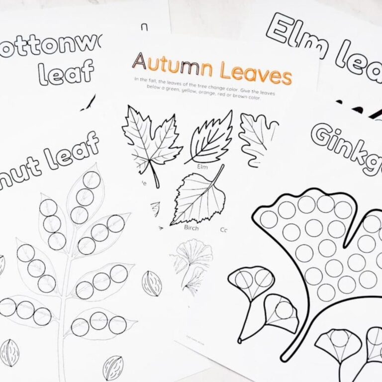fall leaf do a dot worksheets on table with autumn leaves worksheet in the middle of the pages.