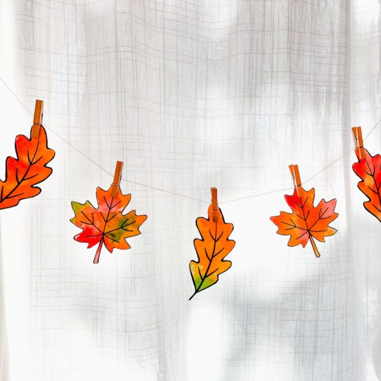 Tissue Paper Leaf Craft for Kids {Free Leaf Template}